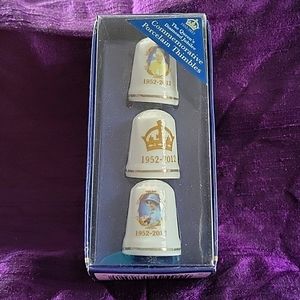 Commemorative porcelain thimbles Queen's diamond jubilee. 2012. Original box.